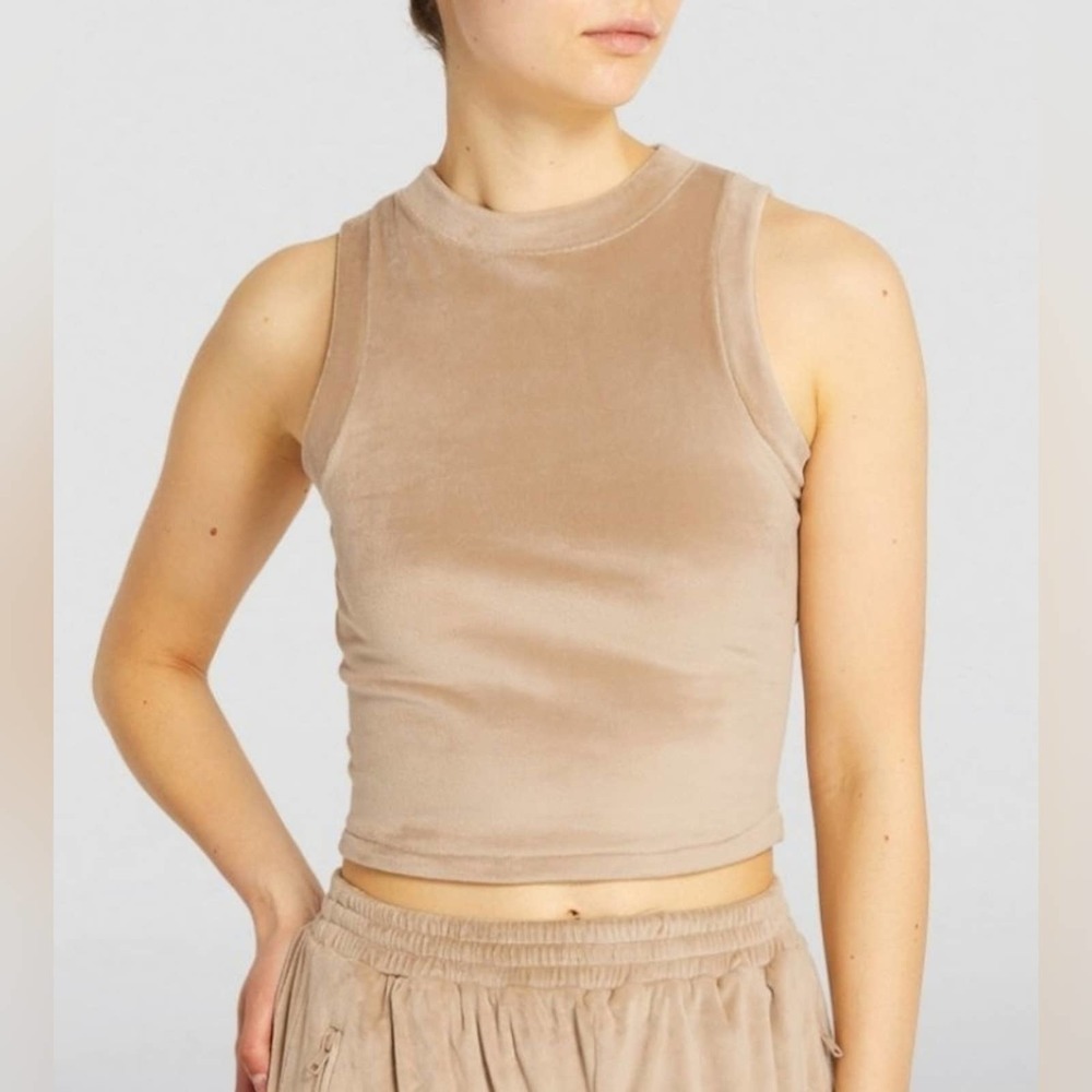 NWT SKIMS Velour Tank Muscle Tee in Honey sz XL
